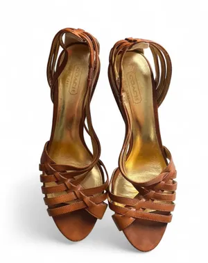 Coach Strappy Brendy Heels in Tan Size 8 thumbnail 1