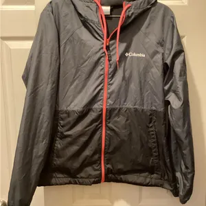 Columbia Gray & Black Jacket with Coral Drawcords thumbnail 1