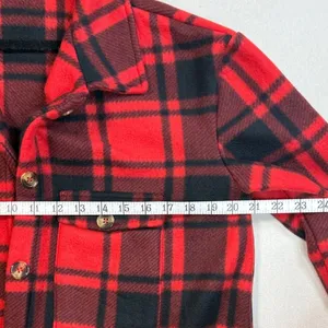 Romantic Hut Stylish Red and Black Plaid Trench Coat thumbnail 6