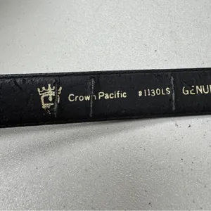 Crown Pacific Vintage Black Leather Gold Tone Buckle Belt Womens M thumbnail 5