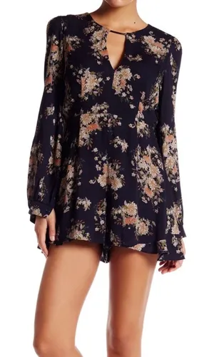 Astr the Label Floral Print Long Sleeve Romper Size XL thumbnail 1