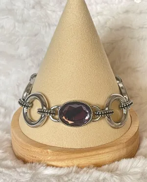 Signed Lia Sophia Toggle Bracelet – Abalone & Purple 7.5” thumbnail 2