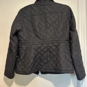 Michael Kors Petite Large Black Quilted Moto Jacket. Double Zip. Cinched Waist thumbnail 14