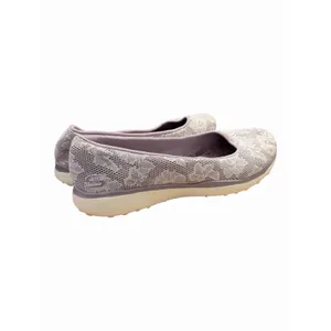 Skechers Memory Foam Women Floral Knit SlipOn Ballet Flats Comfort Lavender Grey thumbnail 3