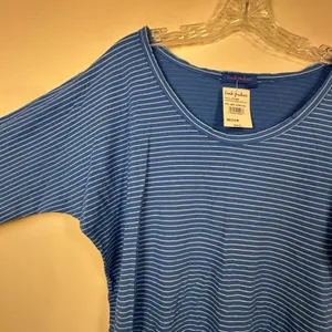Fresh Produce Womens Blue Pinstripe‎ Sweet Scoop T 3/4 Sleeve Top Medium thumbnail 5
