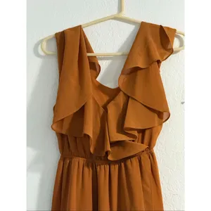 Baltic Born Katya Ruffle Maxi Dress in the amber rust color M whimsy thumbnail 3