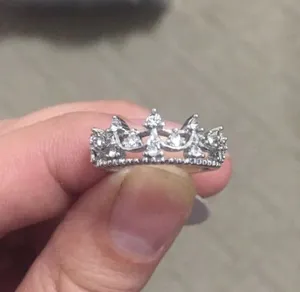 Exquisite Women Silver Crown Ring thumbnail 2