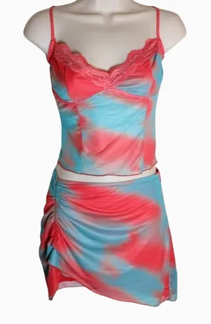 O Vianca "Show You Up" Mesh Top and Skirt Set thumbnail 1