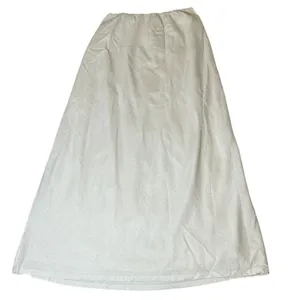 Ivory Cotton Linen Blend Maxi Skirt American Eagle Elastic Waist Crochet Trim S thumbnail 1