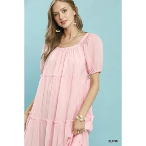 Umgee Textured‎ Tiered Midi Dress - Small thumbnail 6