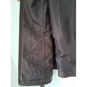 Christopher & Banks Jacket Brown Faux Leather Zip Up Pockets Women's size L thumbnail 10