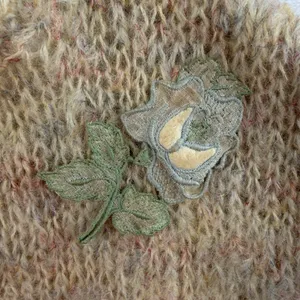 Vtg 70s Sz S Cardigan Sweater Open Knit CottageCore Granny Boho Handmade‎ Beige thumbnail 4