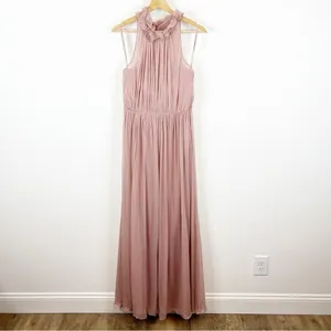 BHLDN‎ Hitherto Camilla Silk Slit Leg Bridesmaid Gown Women's 8 Pink Romantic thumbnail 3
