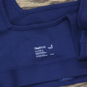 NWT Gap Body Logo Comfort Square-Neck Knit Bralette GPW01052 Elysian Blue S thumbnail 4