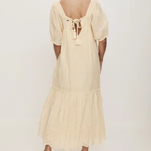 NEW sz XS 0-2 Saint Helena holly Maxi sun puff sleeve yellow dress Embroidery thumbnail 2