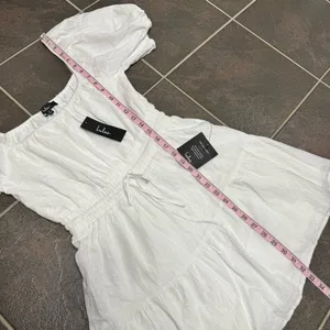 Lulus Sunny Day Feeling Tiered Puff Short Sleeve Mini Dress White Small NEW thumbnail 13