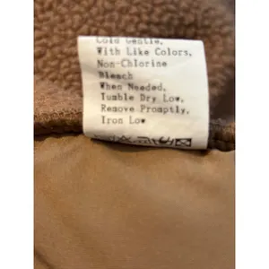 Fashion Tan Brown Sherpa Fleece Jacket Snap Button Front Size M 7078 thumbnail 7