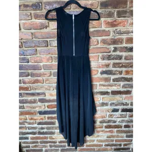 H&M Black Sleeveless High Low Mini - Maxi Sheer Mesh Dress Women's Size XS thumbnail 7