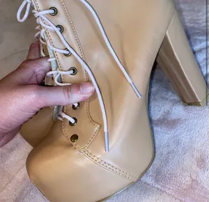 Light Pink High Heel Boot Heels Size 7.5 thumbnail 3