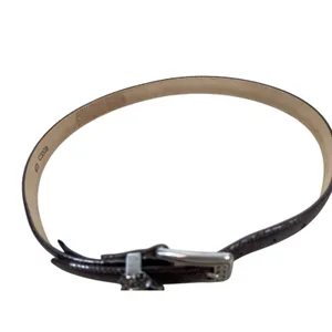 Y2K Brighton Brown Crocodile Embossed Leather Charm Belt M/L 32 Silver Buckle thumbnail 9