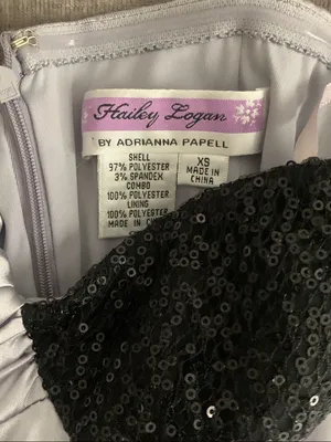 Hailey Logan Lavender Satin Slip Dress with Black Sequin Panels thumbnail 5