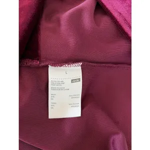 Elodie‎ Twist Front Velvet Top Womens Size L Burgundy Holiday NEW thumbnail 3