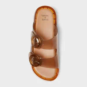 Shade & Shore Amber Transparent Double Buckle Slide Sandals thumbnail 3