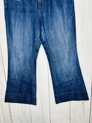 Ann Taylor Loft Curvy Flare Trouser Jeans Womens Sz 12 (32x27) Blue Mid-Rise thumbnail 3