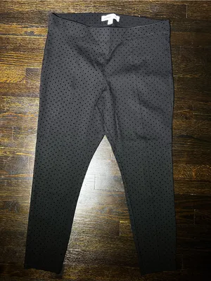 Old Navy Stevie Flocked Black Dot Skinny Leg Pants Size XL thumbnail 3