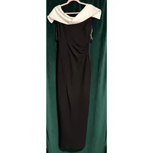 Marina Off The Shoulder Ruched Waist Gown Womens Size 4 thumbnail 3