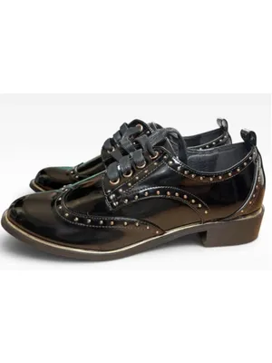🔥 MIDNIGHT VELVET Studded Patent Wingtip Oxfords 7M Major Whimsygoth Vibes 🔥 thumbnail 4