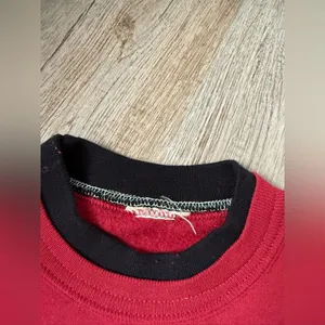 VTG Winter Snowman Sweater Pullover Sweatshirt Red Black Embroidered Size L XL thumbnail 5