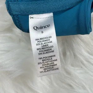 Quince Italian Demi Bikini Top Lagoon Teal Blue Size Small thumbnail 10