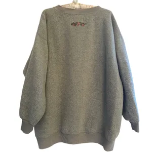 Vintage 90s Express Floral Sweatshirt‎ Fleece Embroidery M Oversized Cottage thumbnail 3