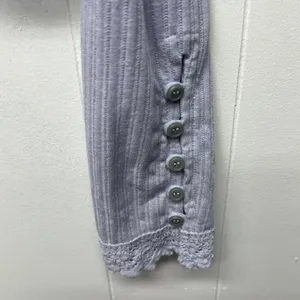 Free People Linen Blend Bohemian Cropped Lavender Women's Boxy Top Size Large thumbnail 9