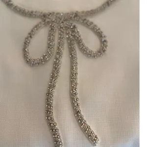 English Factory NWT White Rhinestone Bow Shift Dress Medium Bridal Cocktail $140 thumbnail 3