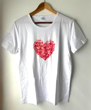 ❤️ Heart Print Shirt, Medium White thumbnail 1