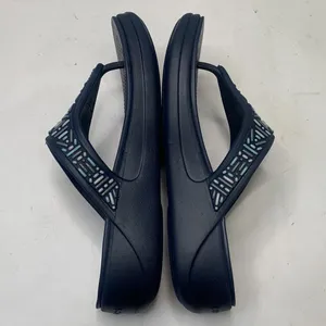 CROCS Women’s Monterey Beaded Wedge Flip Sandals Navy Blue S-606 Size 10 thumbnail 7