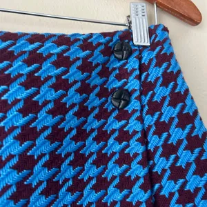 Avec Les Filles Blue and Burgundy Houndstooth Skort US Size 6 thumbnail 4