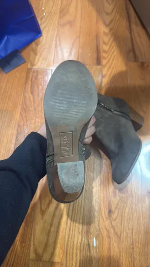 Olive Green Pointed-Toe Ankle Booties thumbnail 2