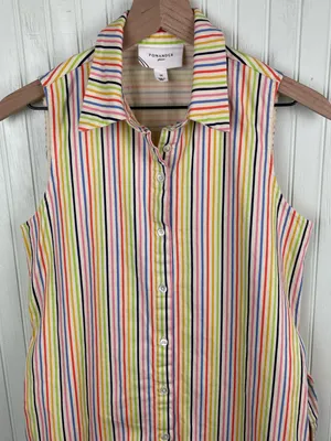 Tuckernuck Pomander Place Rainbow Stripe Sleeveless Riley Dress Medium Preppy thumbnail 7