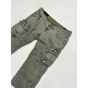 Rock Revival Vintage Y2K Cargo Capri Pants Green Gray Utility Low Rise Grunge 28 thumbnail 2