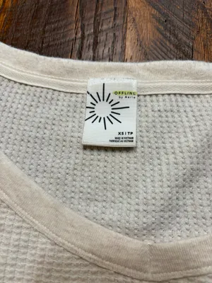 Aerie Offline XS Cream Waffle Weave Top with Thumbholes thumbnail 2