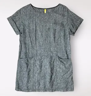 Free People Endless Shore Gray Short Sleeve Linen‎ Sundress NWOT Size S thumbnail 1