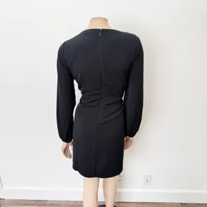 [Abercrombie & Fitch] Black Long Sleeve Cutout Tie Front Mini Dress NWT Sz Large thumbnail 3