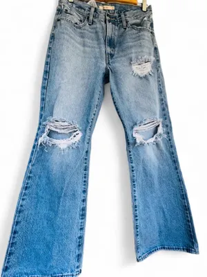 Levi’s Baggy Boot Jeans Distressed Light‎ Wash Y2K Skater Wide Leg 27 relaxed thumbnail 8