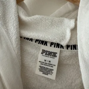 PINK Victoria’s Secret Love‎ Pink Quarter Zip White Hoodie Jacket thumbnail 3