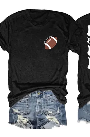 NWT “In My Football Mom Era”‎ Black Tee - Med thumbnail 1