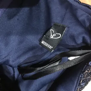 Windsor Sequence Satin Navy Short Dress Sz 3/4 thumbnail 8