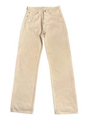 Djerf Avenue Relaxed Jeans 100% Organic cotton button fly cream Size 25 NWOT thumbnail 4